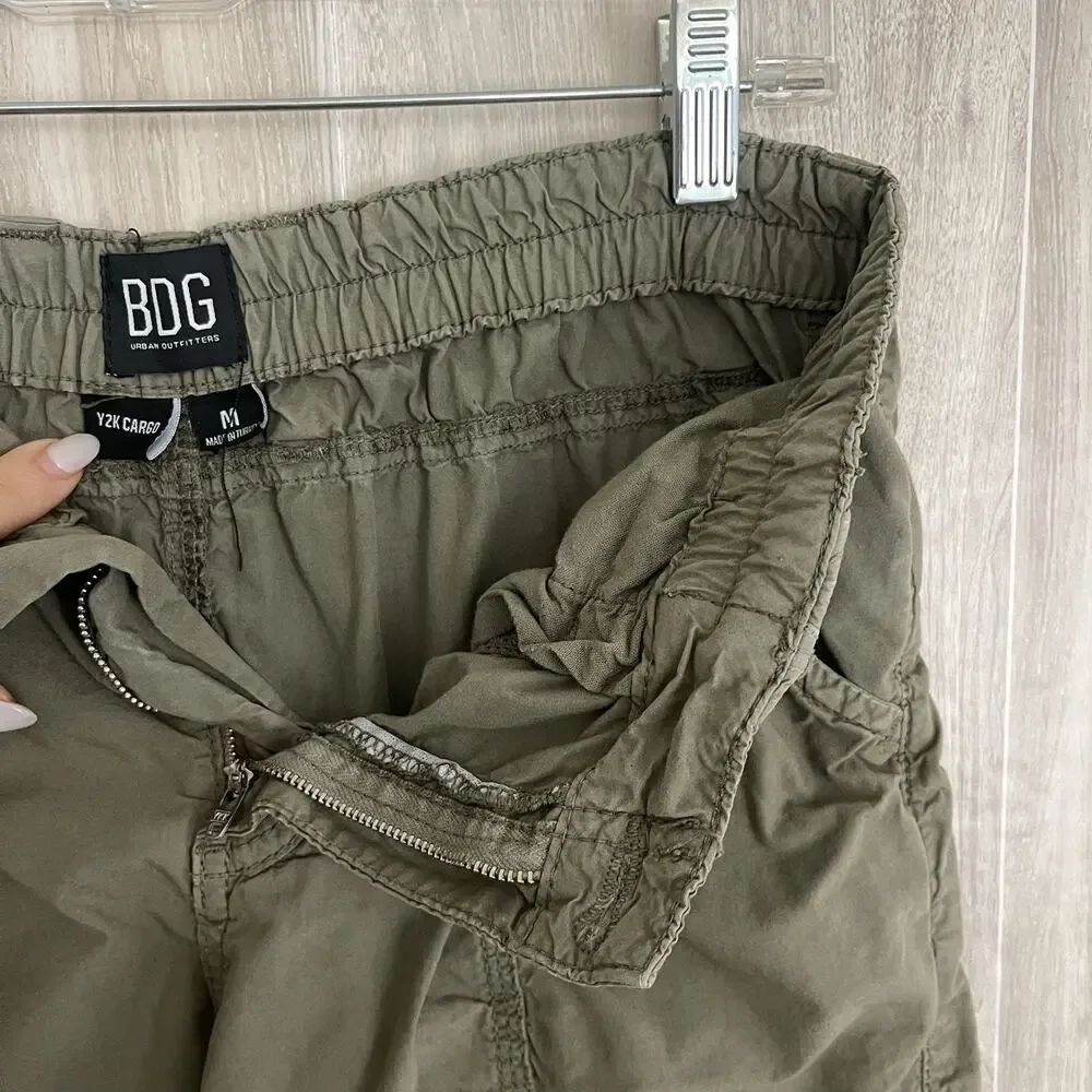 Urban Outfitters BDG Y2K Low Rise Green Cargo Pant Women's Medium Utility Baggy - Picture 7 of 16